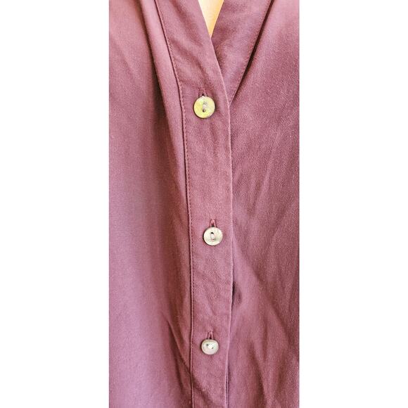 J. Jill Women's Long Sleeve Soft Button Front Tunic Shirt Top Size L Deep Purple - Picture 2 of 7